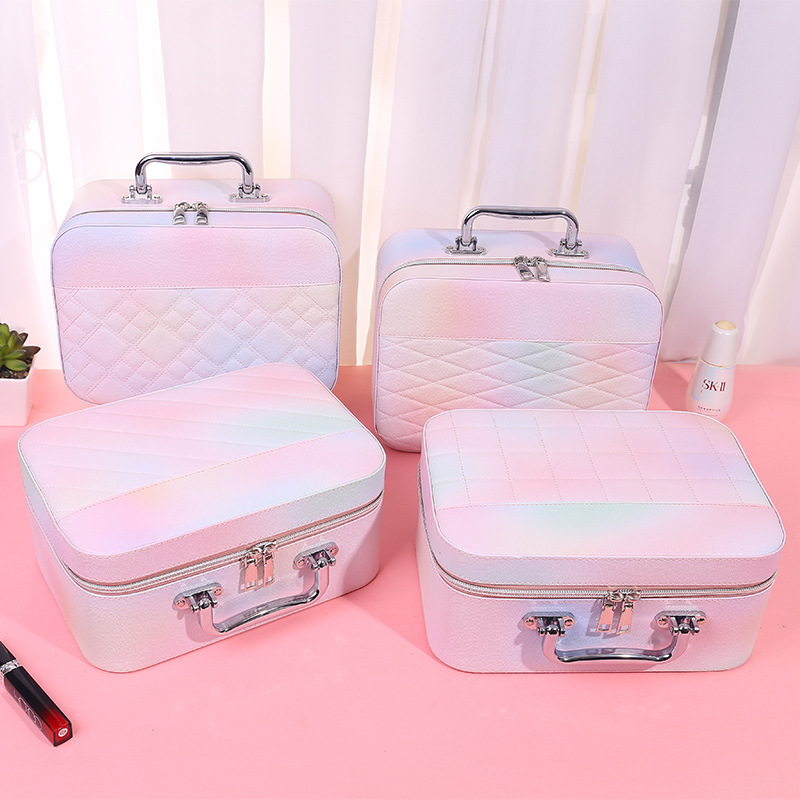 Estuche de cosméticos de alta apariencia para artistas de maquillaje caja de almacenamiento de cosméticos y cuidado de la piel de gran capacidad caja portátil para salir