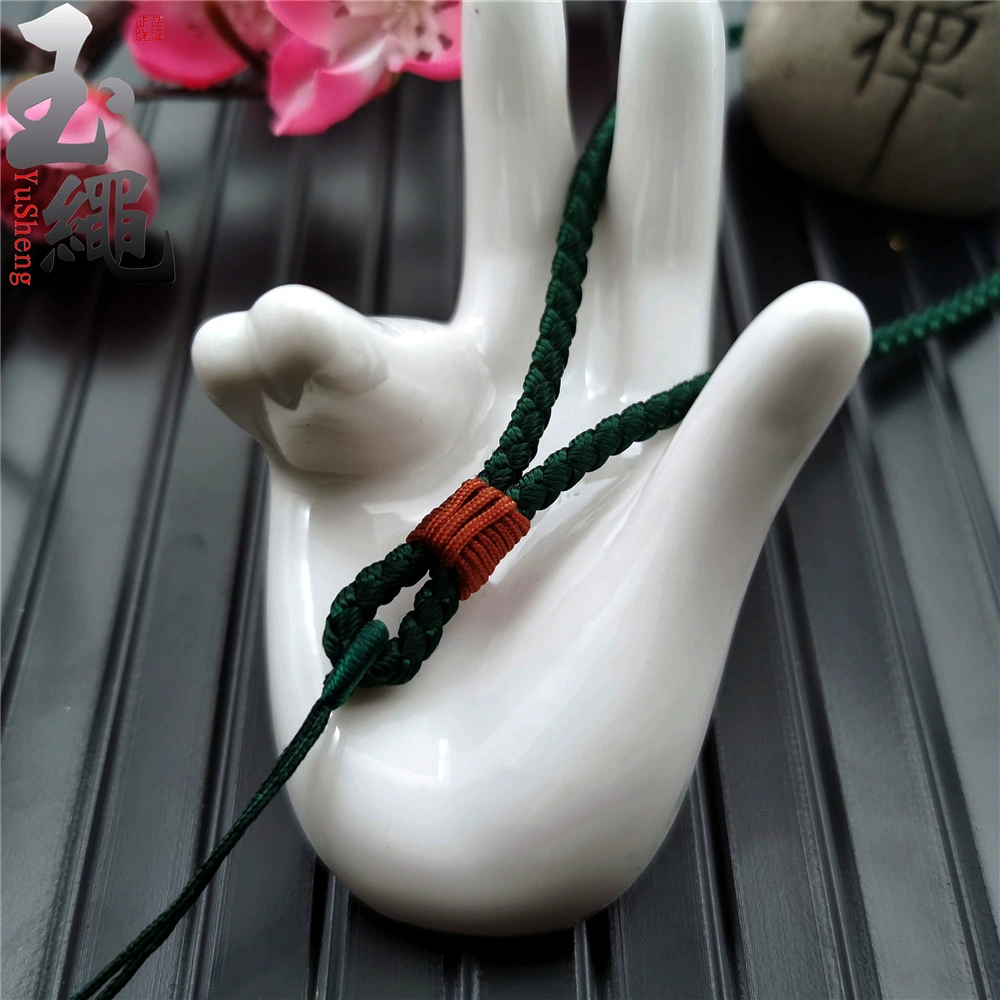Плетеный высококлассный бусы-шнур handmade, мужской подвес, изумрудный ремешок воск агат