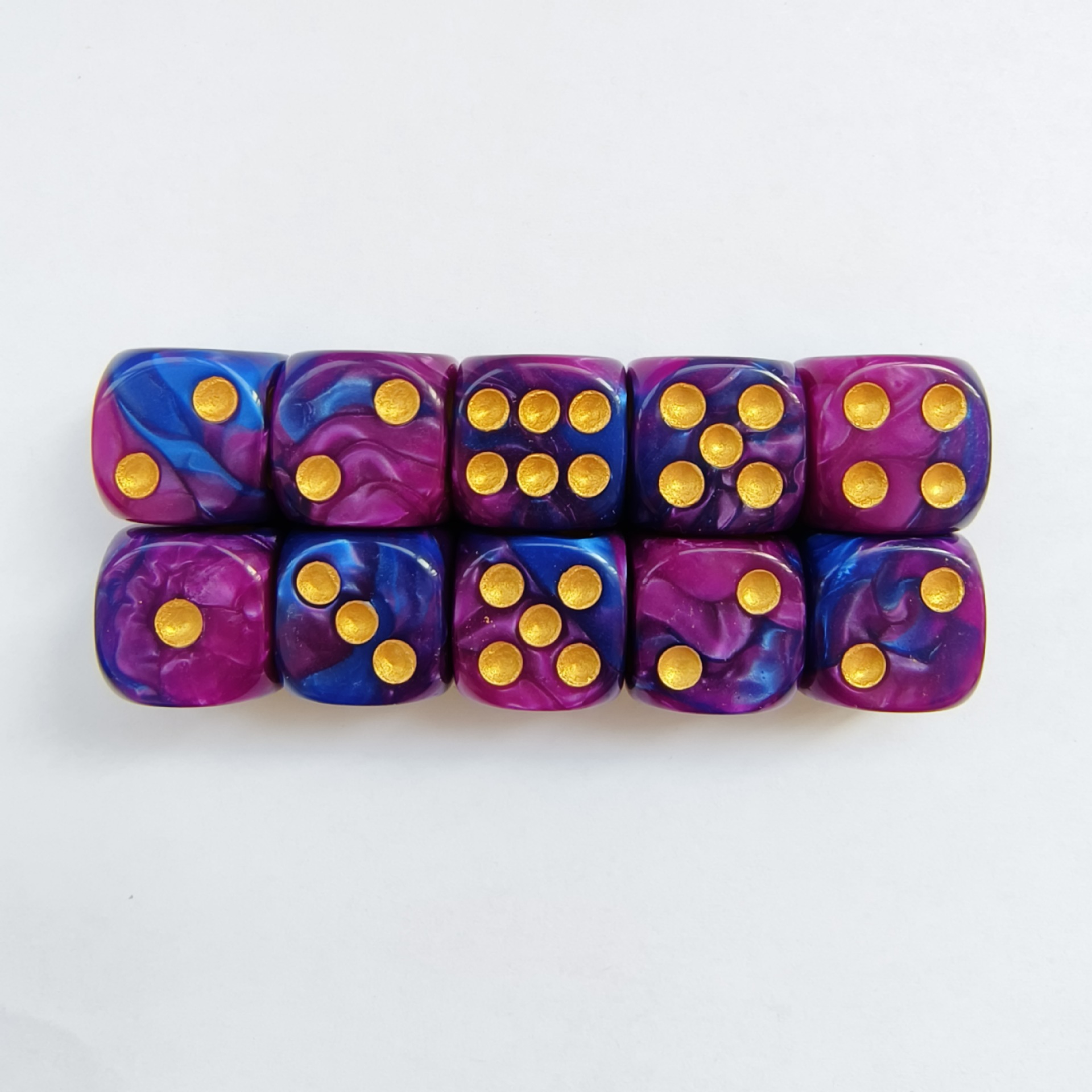 16号圆角双色点数骰子紫蓝