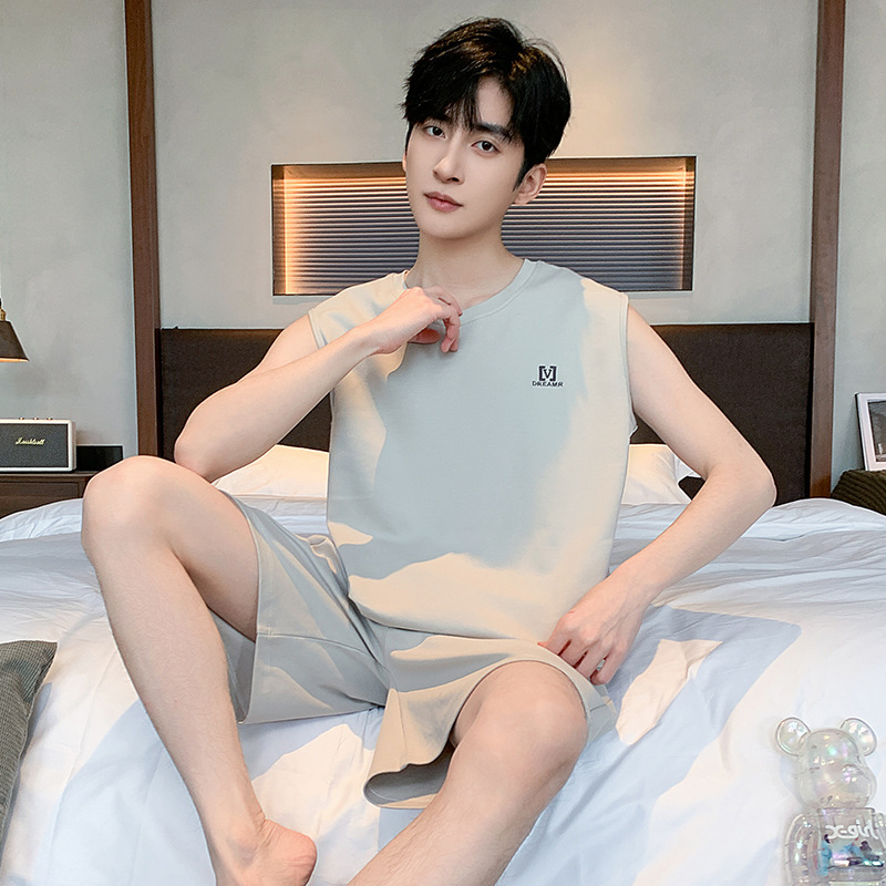 [Super Soft] Modal Pajamas Men's Summer Vest Shorts Two-piece Men's Summer Casual Home Clothes Set