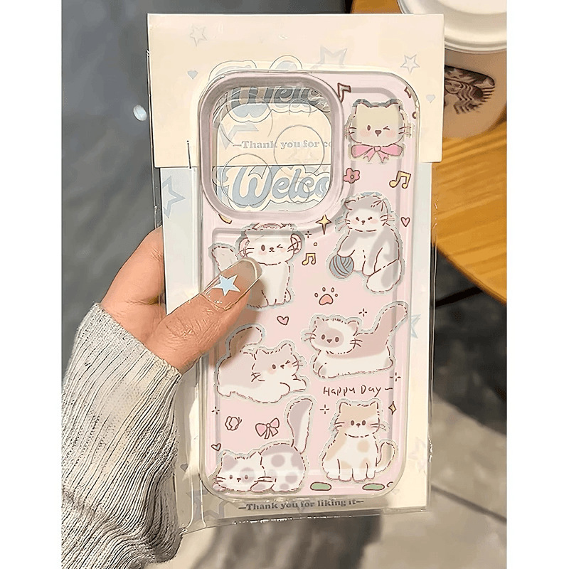多只可爱猫咪适用苹果16PROMAX手机壳iPhone15创意14全包13软壳12|undefined