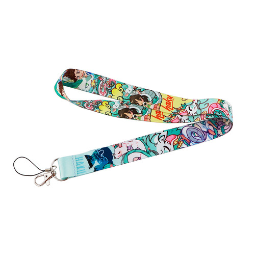 Anime cartoon girl guardian mobile phone lanyard U disk keychain office ID card holder accessories sling lanyard