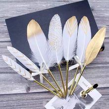 1pc Retro Feather Ballpoint Pen European Style Christmas跨境