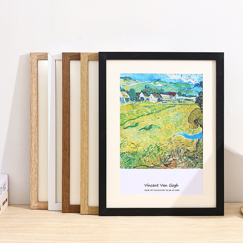 Wooden Photo Frame Empty Frame Large Size Wall Hanging A4 Certificate Business License Picture Frame Studio Calligraphy Table Mounting Frame