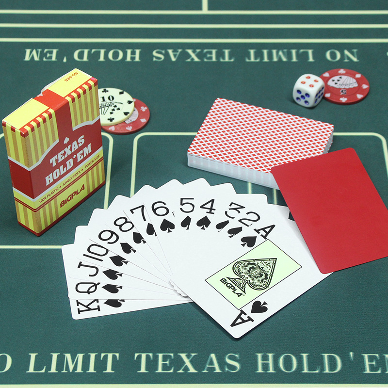 Texas hold'em big character poker plastic pvc big player playing cards waterproof board game club foreign trade wholesale