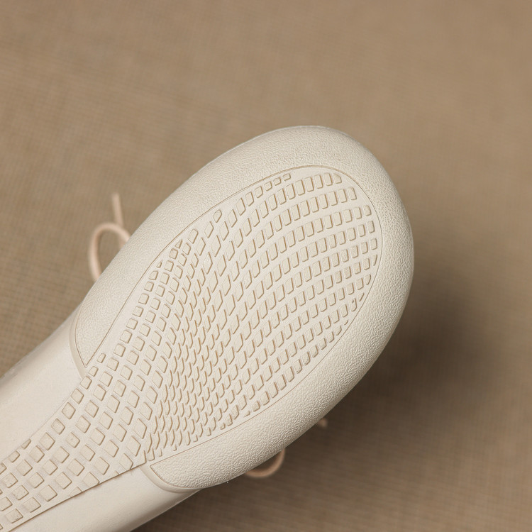 Giày sneaker nữ đế dày ren lưới phối màu cổ thấp — màu trắng ngà chi tiết 71