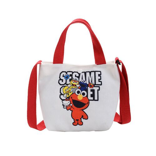 Children's bags, new trendy Korean version, cartoon canvas portable shoulder bag, fashionable bag, kindergarten tutoring crossbody bag