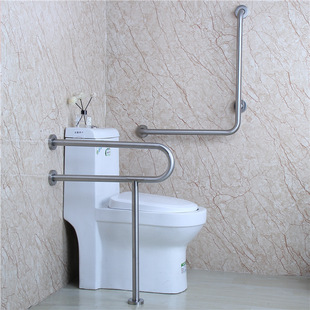 304 Stainless Steel Toilet Handrails for Disabled Elderly Bathroom Toilet Barrier-Free Safety Anti-Slip Railings for Disabled Toilets