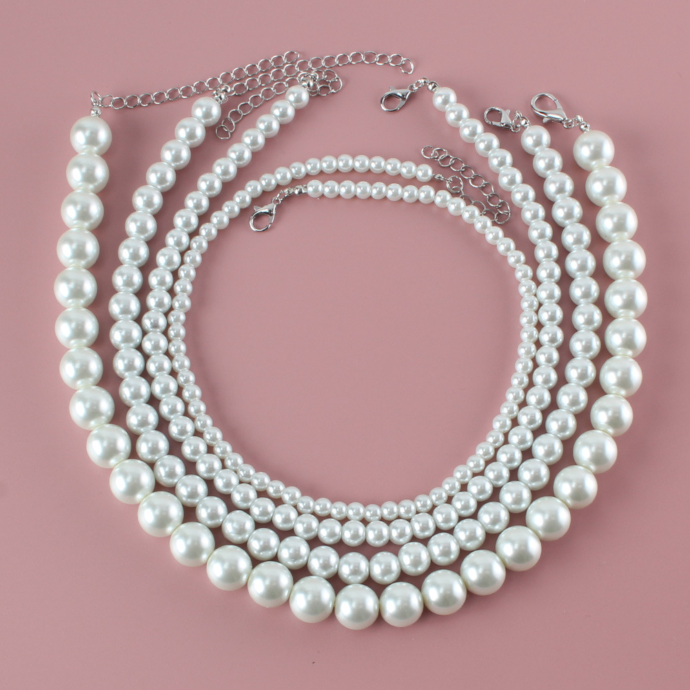 fashion simple pearl chain necklace wholesale nihaojewelry