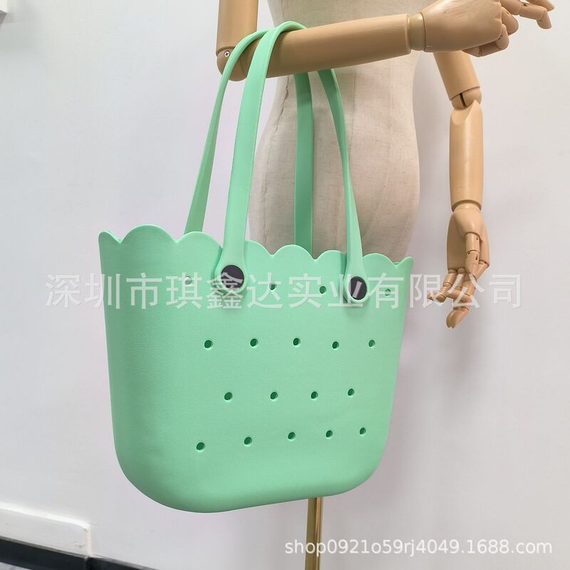 Amazon New EVA Lace Beach Bag Hole Bag Handbag Hot Selling bogg New Travel Storage Bag