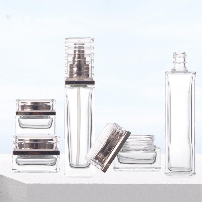 香水瓶便携式化妆品分装瓶玻璃透明膏霜瓶密封眼霜瓶喷雾可印LOGO