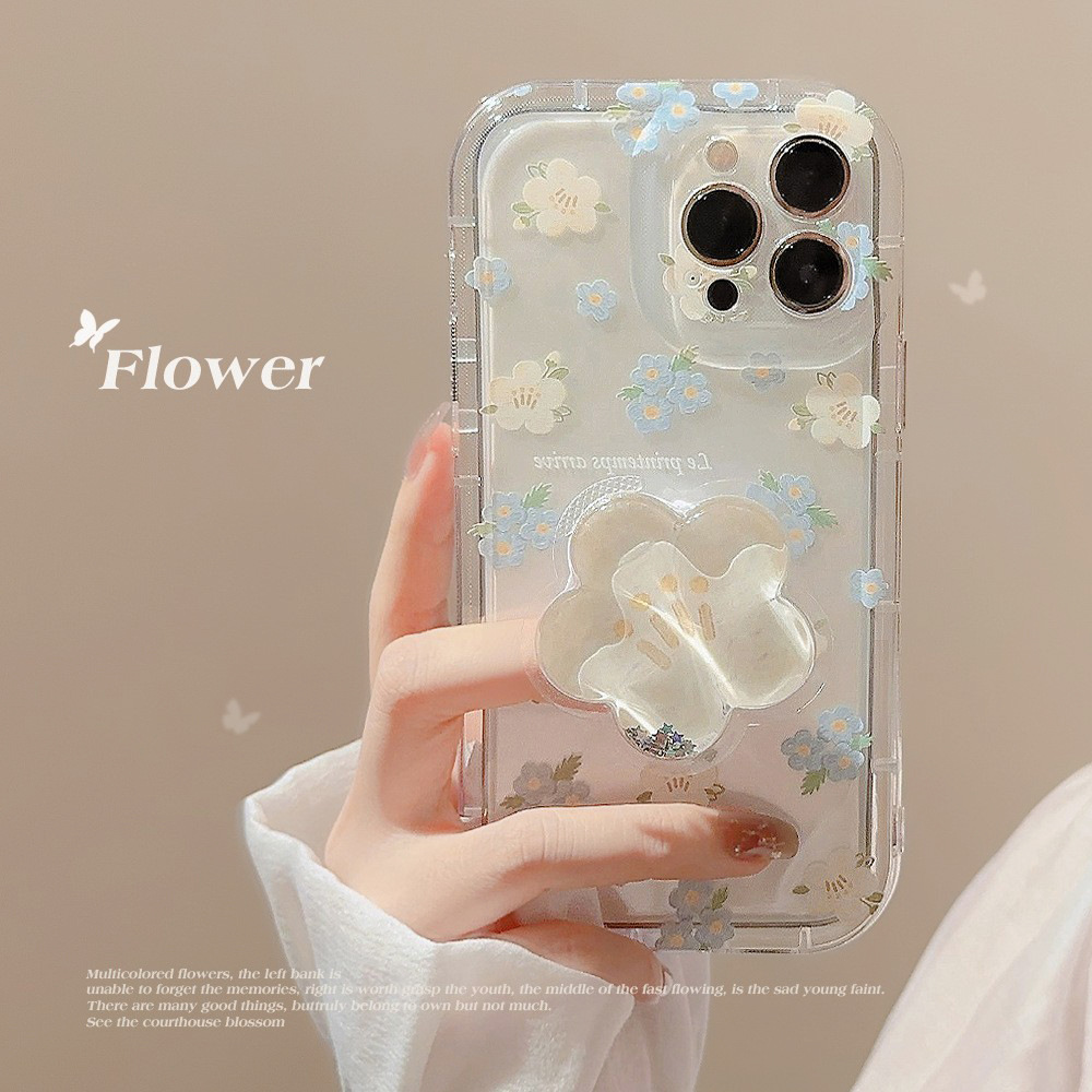 Ins floral 15 Adecuado para iphone16 Apple 14promax funda para teléfono móvil 11 soporte de bolsa de aceite simple 13pro 12