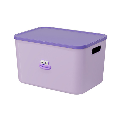 Storage box with lid, plastic underwear, socks, clothing storage box, clothes storage box, desktop purple storage basket