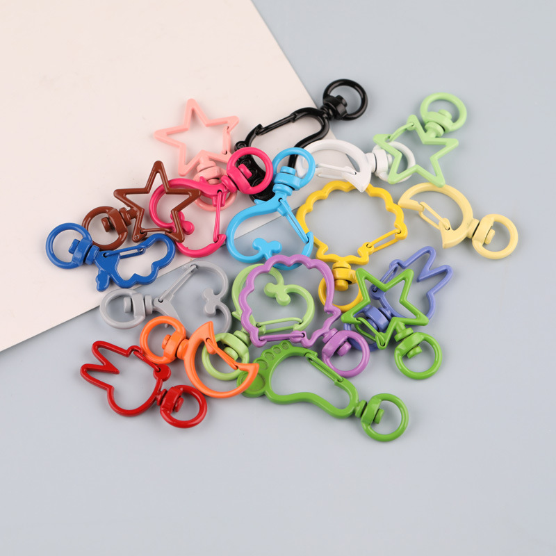 Color multi-shape keychain love shell rabbit DIY handmade jewelry accessories
