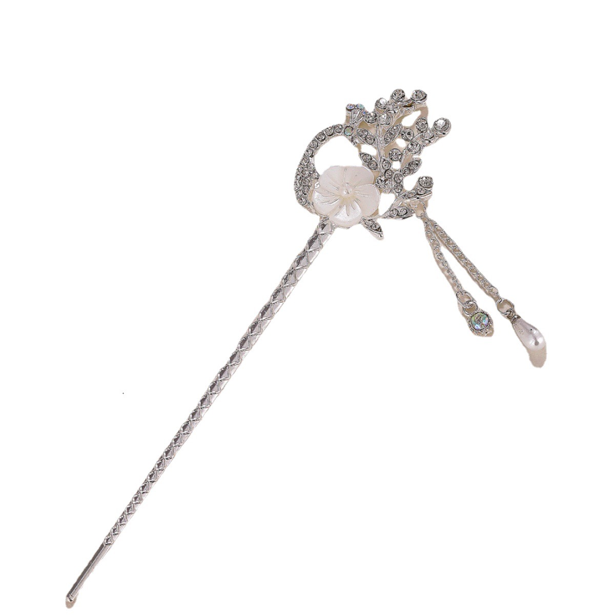 Vintage hoja flor horquilla tocado borla simple estilo antiguo horquilla updo aleación horquilla al por mayor