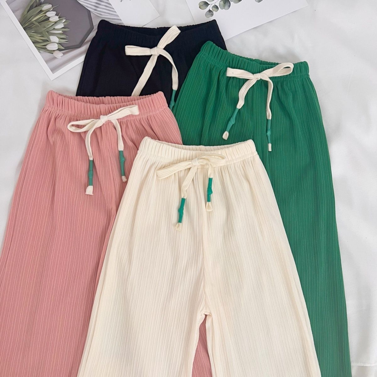 Toddler(3-6Years) Age Group Basic Solid Color Polyester Pants & Leggings