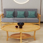 适老化全套家具养老院养老服务接待沙发椅休闲原木风实木沙发