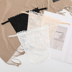 Ice Silk Anti-Exposure Tube Top, One-Piece Chest Lace, Seamless Fake Collar Intimates, Breast Covering Cloth, Double Layer Cool Feeling