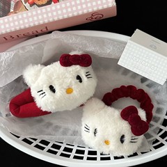 秋季新品可爱红色领结猫咪掰掰夹发卡甜美少女侧边毛绒夹饰品发饰