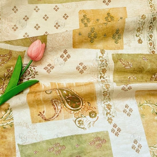 拼贴腰果 天丝提花布料新中式国风汉服旗袍连衣裙面料手工diy面料
