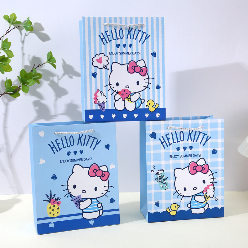 正版授权三丽鸥礼品袋HelloKitty凯蒂猫手提袋精选白卡纸高档袋子|undefined