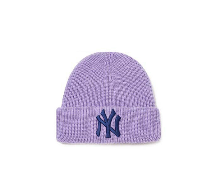 모직 모자 - 보라색과 파란색 NY 라지 라벨