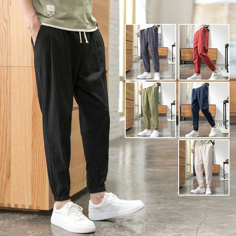 Men's autumn cotton thin summer trousers