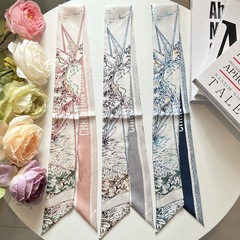 無限夢境2023夏季新款絲巾綁包包手柄絲帶小長條真絲雙面綁帶髮帶