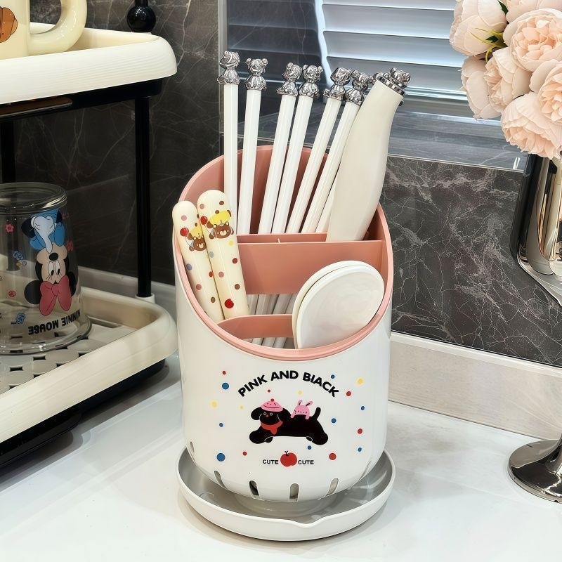 Kitchen chopstick holder with drainage, cutlery storage box, spoon and fork rack, cute chopstick basket, creative chopstick holder, chopstick cage