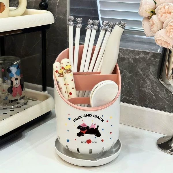 Kitchen chopstick holder with drainage, cutlery storage box, spoon and fork rack, cute chopstick basket, creative chopstick holder, chopstick cage