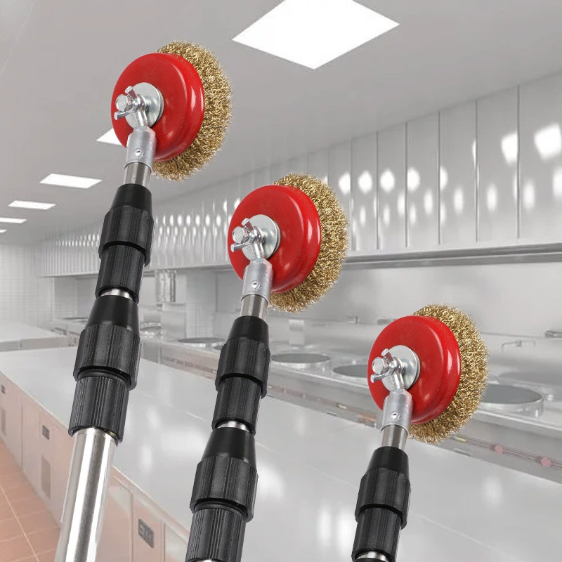 QX удлиненная проволочная щетка с длинной ручкой, кухонная специальная щетка для удаления масла, щетка для чистки, полировка, удаление ржавчины, удаление накипи, полировка