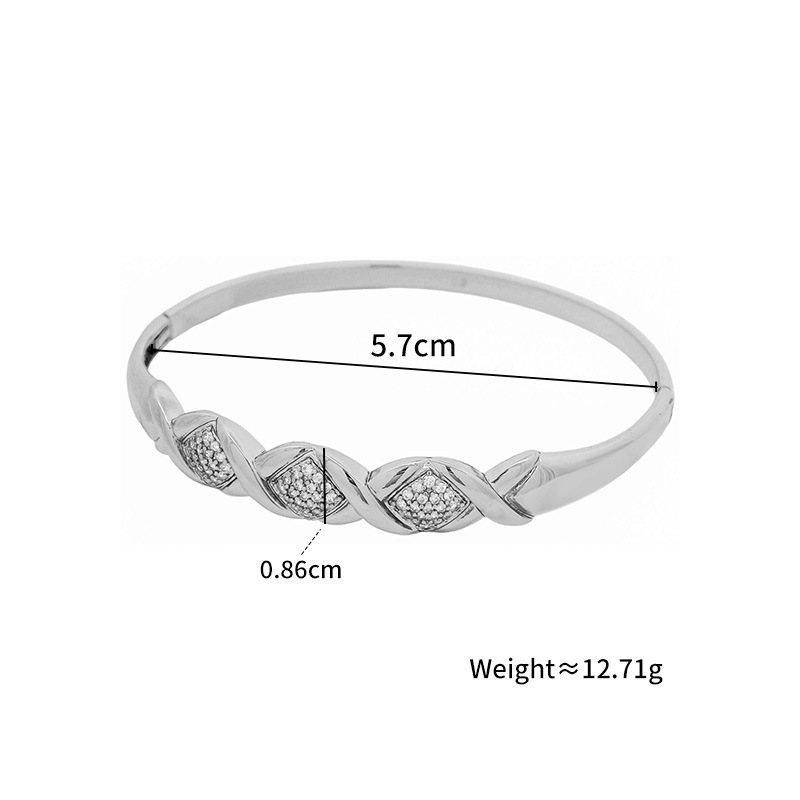 Xuping Europa y América aleación de cobre transfronteriza moda simple brazalete de gemas artificiales simple joyas de lujo al por mayor