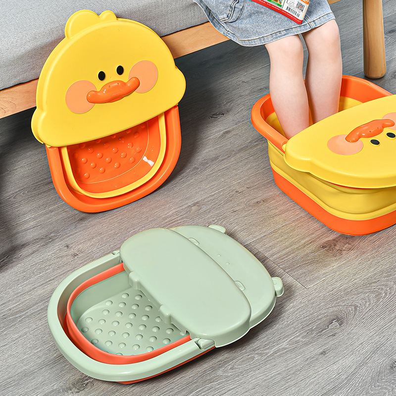 Foot bath basin for children, bubble foot tub, popular little yellow duck, household foot washing basin, student dormitory massage foldable foot bath tub
