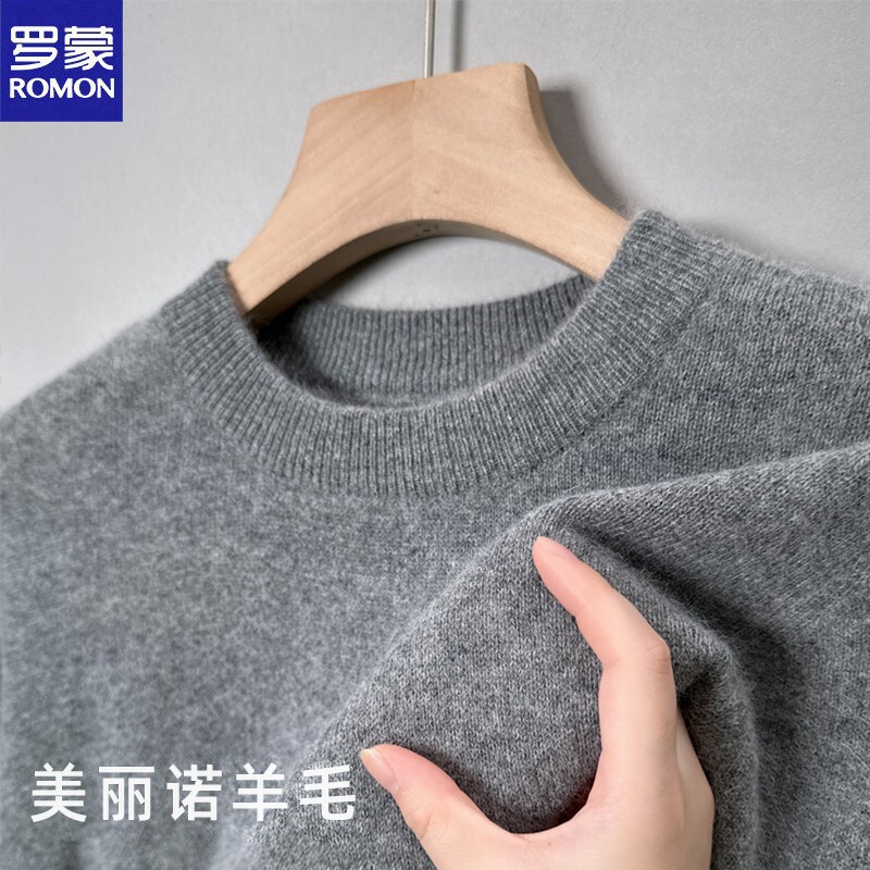 Romon Autumn and Winter Thickeneded Woolen Sweater Men's Half Turtleneck Knitted Pure Color Inner Layering Warm Sweater for Young and Middle-Aged People Romon Autumn and Winter Thickeneded Woolen Sweater Men's Half Turtleneck Knitted Pure Color Inner Layering Warm Sweater for Young and Middle-Aged People