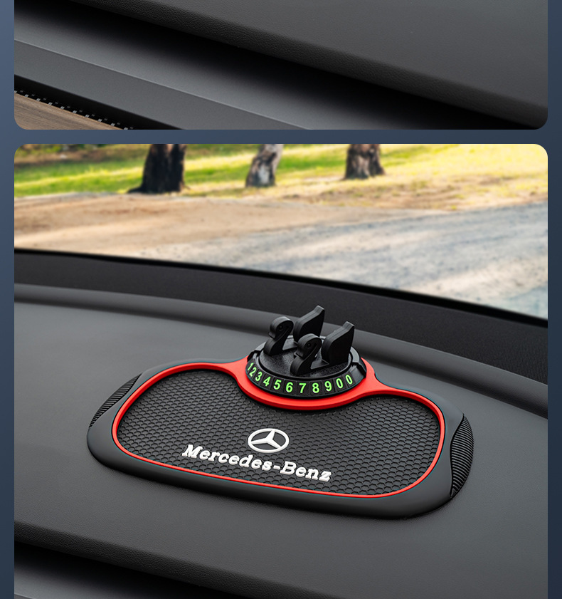 Car mobile phone bracket car central control anti-skid pad fixed navigation support frame temporary parking number interior supplies