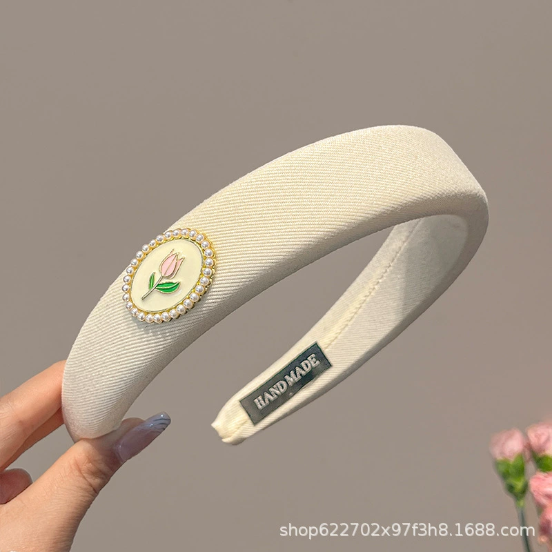 Headband non-slip sponge headband, new 2024 collection, face-wash hair accessory, pink/blue/white
