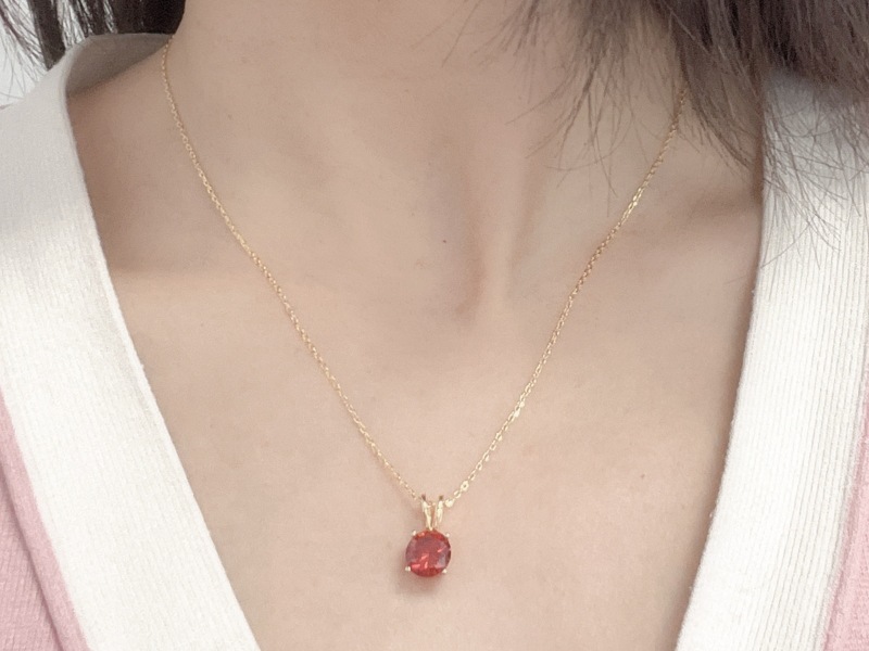 925 sterling silver Chain Material 1 Piece Quantity 925 Sterling Silver Birthstone Inlay Solid Color Pendant Necklace
