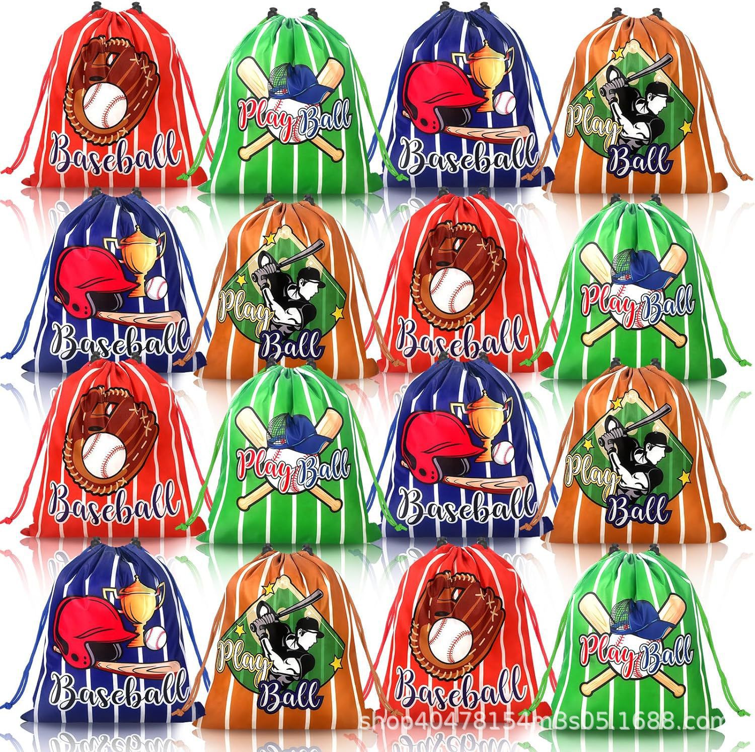 棒球束口袋十四棒球儿童生日派对抽绳双肩背包袋便携收纳袋跨境新
