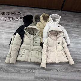 外贸秋冬时尚连帽加厚面包羽绒服女冬日宽松大码保暖外套潮外套