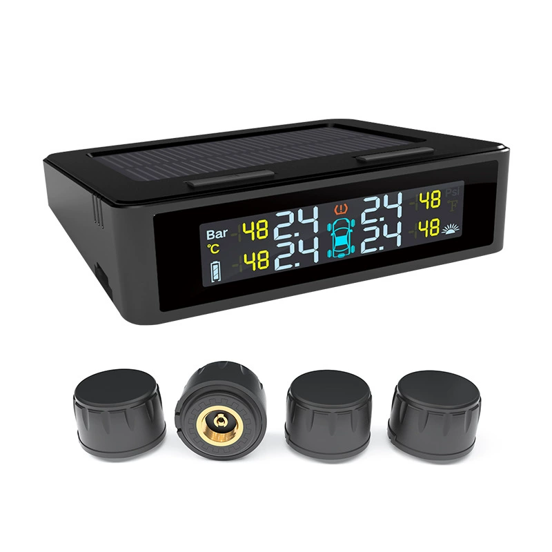 Солнечный монитор давления в шинах, солнечная зарядка, беспроводной встроенный внешний высокоточный датчик, детектор давления в шинах