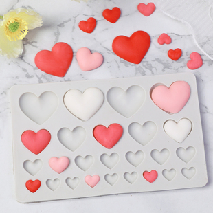 520 Valentine's Day DIY Heart Silicone Mold Chocolate Fondant Mold Cake Decoration Ornaments for Baking