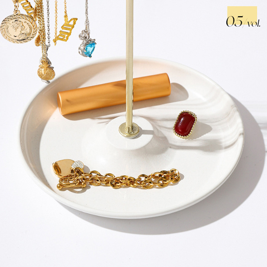 Metal, Iron Material 1 Piece Metal Iron Modern Style Classic Style Double Row 8 Hook Jewelry Display Jewelry Rack