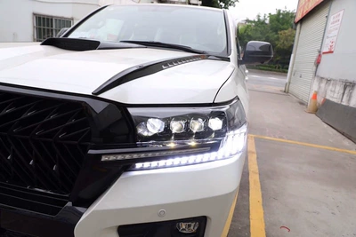 Big Surrounded rear taillights, E-version front and - black-warriorcrystal-headlamp