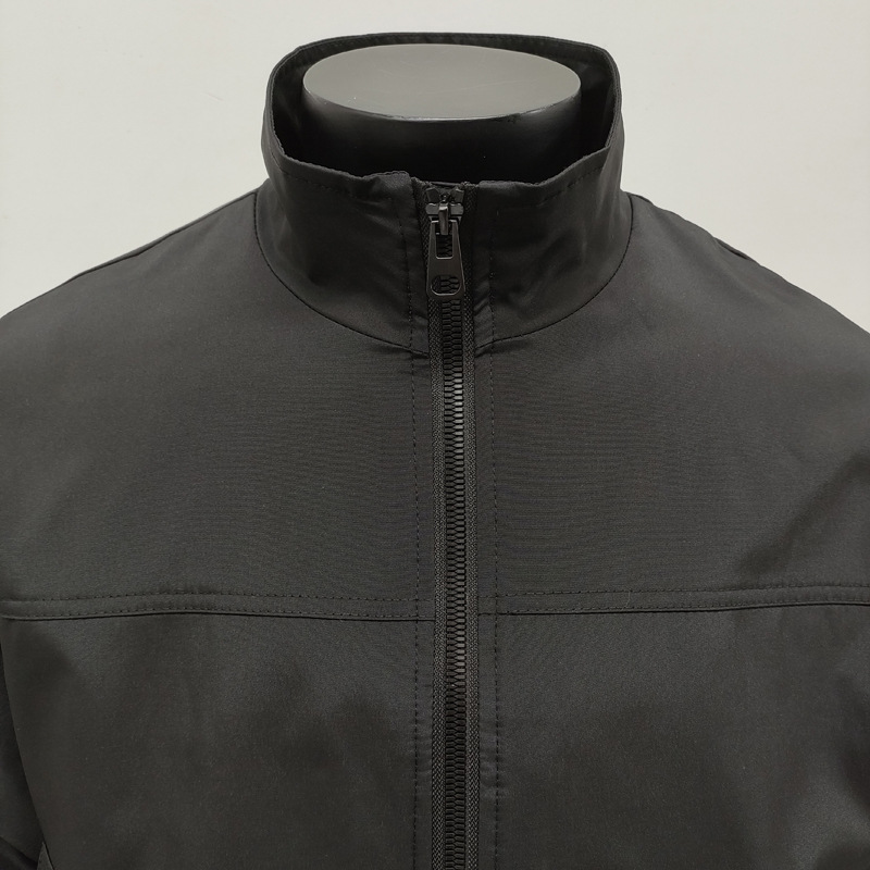 Retro Baseball Jacket With Stand-up Collar And Inner Pockets_voghion.com