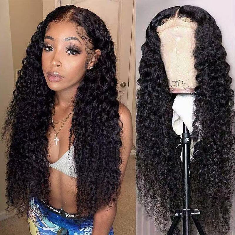 13*4 former lace real hair headgear deep wave DEEP Amazon cross-border explosions real wig new explosions