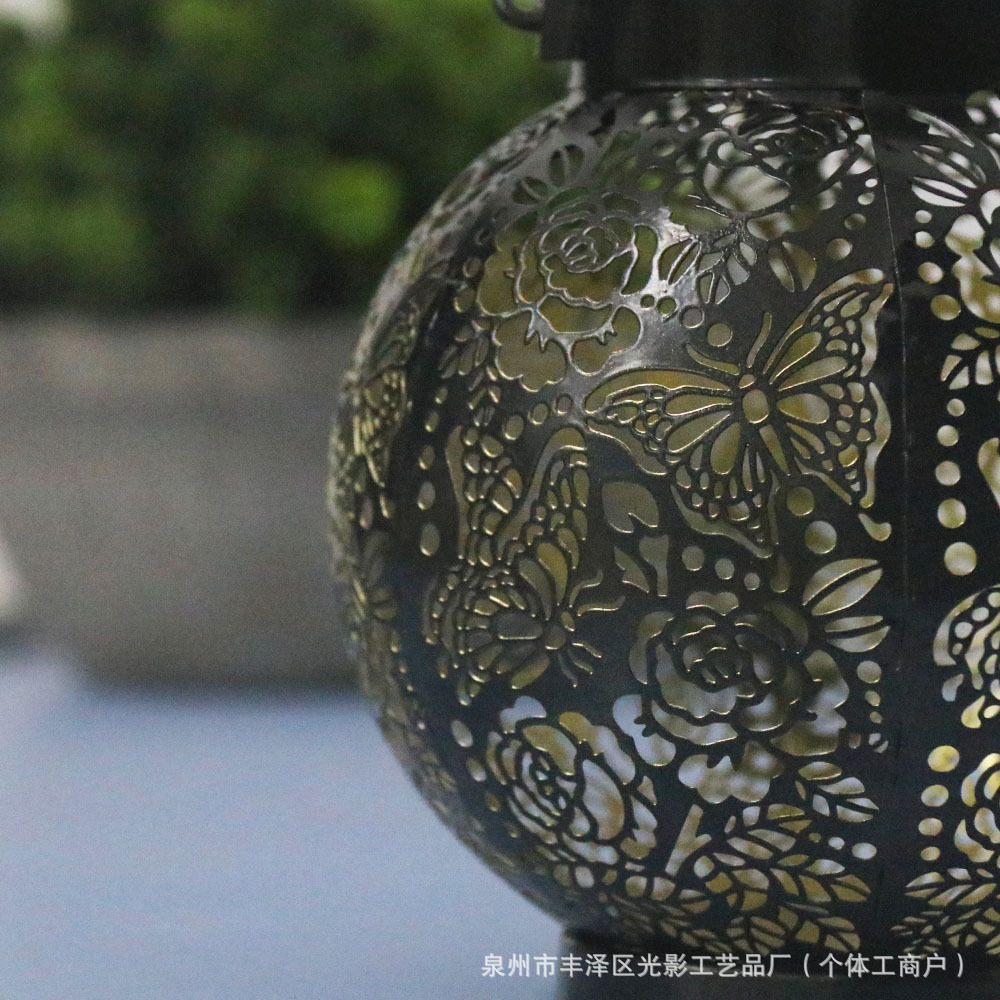 Solar garden light with projector patterns landscape rose butterfly…