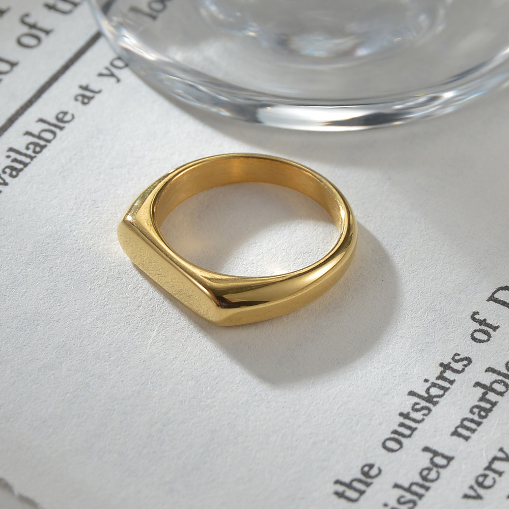 Fashion Geometric Titanium Steel Plating Rings