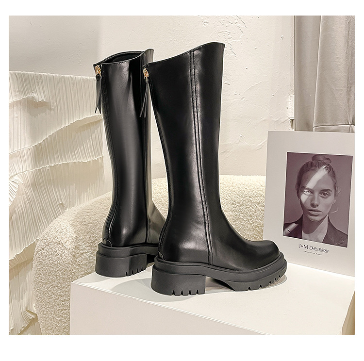Autumn Winter Women Knight Boots With Inner Height Increase Sole_voghion.com