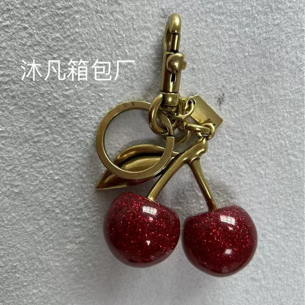 Cross-Border European and American Cherry Keychain Bag Pendant, Realistic Cherry C Letter, Versatile Retro Pendant for Women