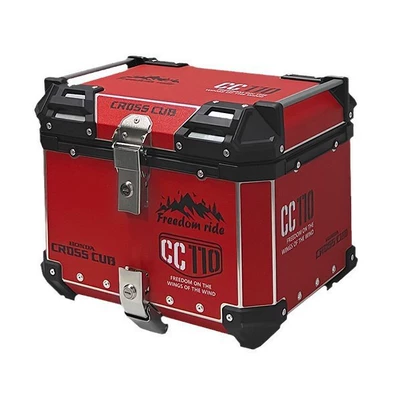 Factory Direct Supply Motorcycle Quick Release Aluminum Alloy Tail Box Trunk 45L/55L/65L Electric Vehicle Storage Box (Motorcycle trunk) - 45l-red-cub-sticker-model